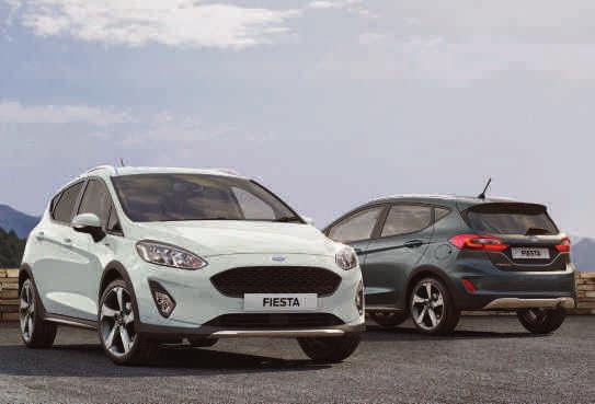 FORD FIESTA Models Active 1 Standard features additional to Zetec 17" 5-spoke Rough Metal machined-finish alloy wheels Rugged bodystyling kit with Active front wing badges Rough Road Suspension
