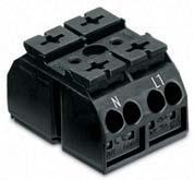 24 VDC distribution connector 21 35 24-2 poles with markings«24v / OV» - 4 connectors per pole - Cable 0.5-4.00mm (AWG.