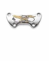 Kit includes 4 covers. 94413-04 Fits 5/16" socket head handlebar clamp bolts. Does not fit 07-later FLSTF, 08-later FXCW or Touring models. i. willie G skull Billet Handlebar Clamp Machined from solid billet, this sleek clamp offers a simple style.