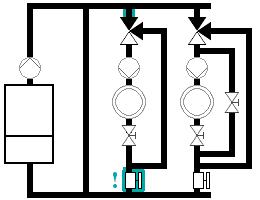 Piping sections with variable water flow in normal operation 2. Determine the pressure drop in the piping sections with variable water flow.