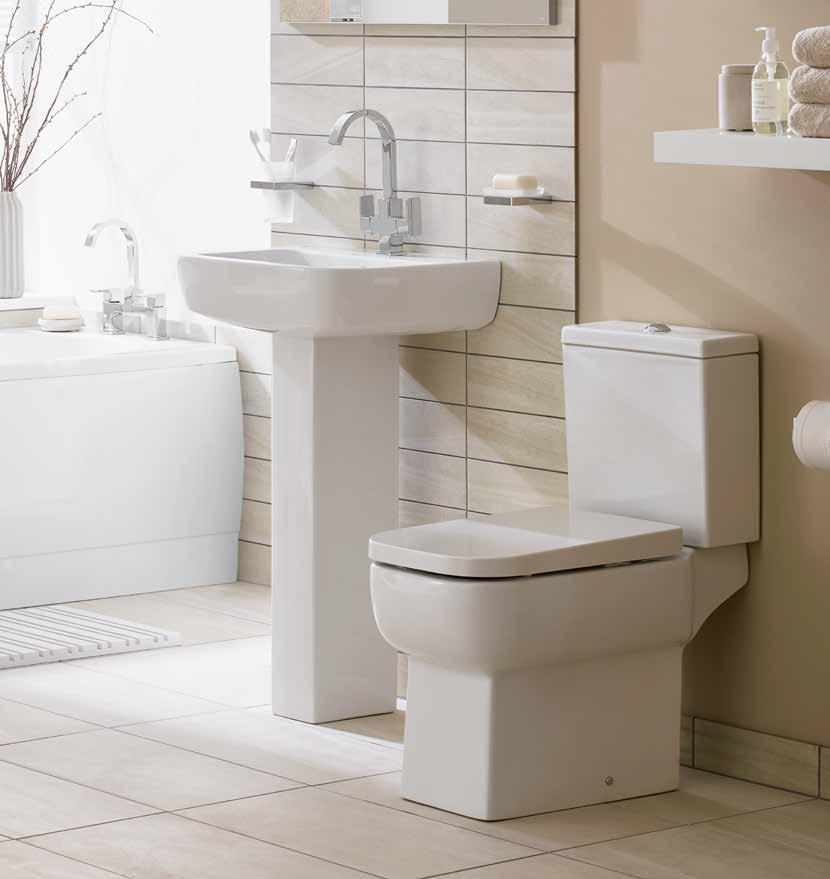 Orchid Close-Coupled WC Pack, 52cm 1TH Basin and Full Pedestal 52cm Semi-Recessed Basin 52cm semi-recessed basin 1TH 145.