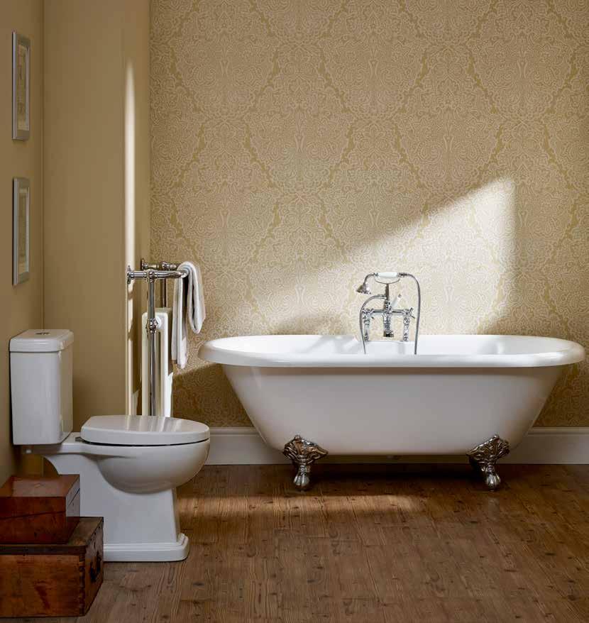 Iris WC Pack, Iris 55cm Basin and Traditional Roll Top Bath