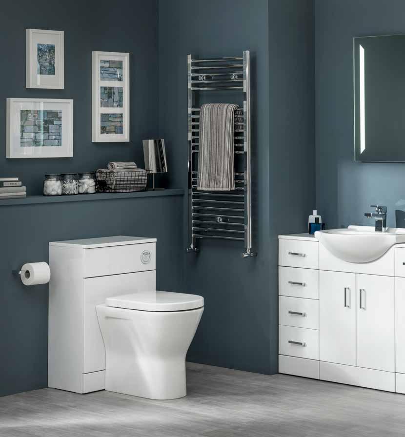 Alaska In a bathroom, storage space is usually at a minimum, which is why buying furniture with a built in basin and WC is the ideal solution.