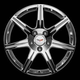 00 Make a dramatic modification to the appearance of your Corvette with these 15-spoke forged polished aluminum wheels. Features the crossed-flags logo on the center cap.