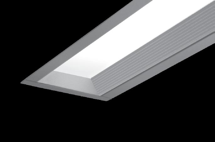LED corrugated regress trim solid regress trim flush lens DIMENSIONAL DATA FEATURES Narrow 3" slot LED with frosted satin lens.