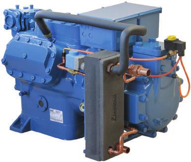 Semi-hermetic reciprocating two-stage compressors Special features The new Frascold two-stage compressor has been completely redesigned and re-engineered by eliminating the external manifolds of the