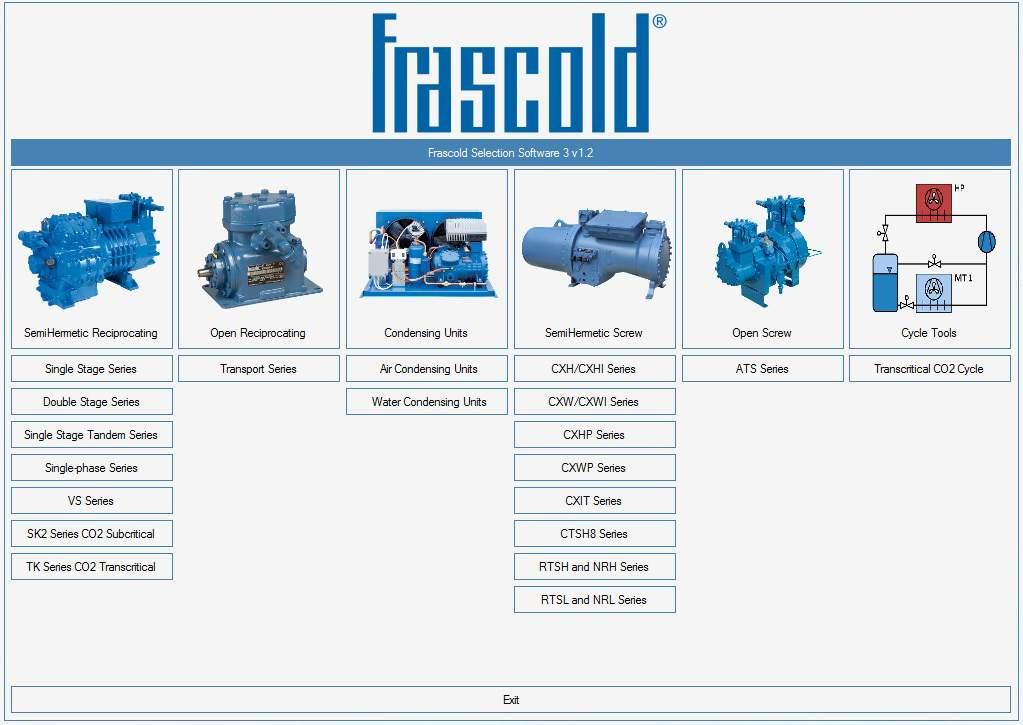 Frascold Selection Software FSS3 Frascold has released the FSS3 program, the new software dedicated to the processes in the refrigeration, air conditioning and heat pumps industry.