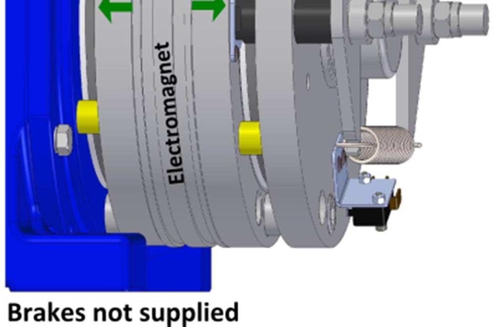 Figure 8 Brake of Temporiti In resting state (Electromagnet not supplied), the brake disks are locked from the
