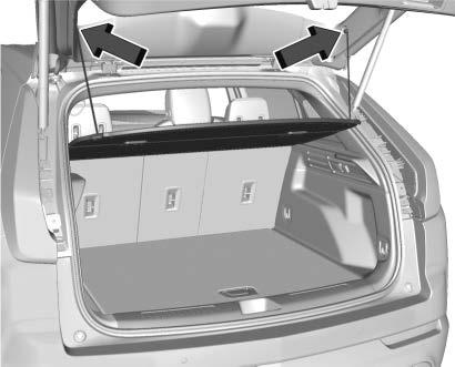 Cargo Tie-Downs STORAGE 113 Roof Rack System If equipped, the cargo cover can be used to cover items in the cargo area. Installing the Cargo Cover 1.