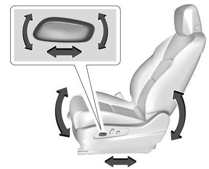 Front Seats Power Seat Adjustment SEATS AND RESTRAINTS 63 Lumbar Adjustment Base Lumbar Adjustment { Warning You can lose control of the vehicle if you try to adjust a driver seat while the vehicle