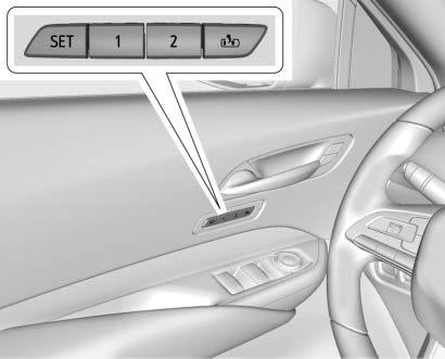 Other feature positions may also be saved, such as power mirrors and power steering wheel, if equipped. Memory positions are linked to RKE transmitter 1 or 2 for automatic memory recalls.