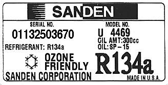 The chart is listed in ascending order by the Sanden part numbers along with our corresponding number and the compressors characteristics or specifications. 3.