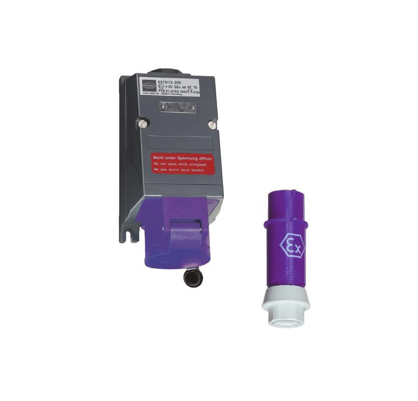 Plug and Socket Devices ow Voltages Series 8575 > Switch socket / plug 16 A for low voltages up to 50 V > Minimal force required to insert and remove > With motor switching capacity AC-3 acc.