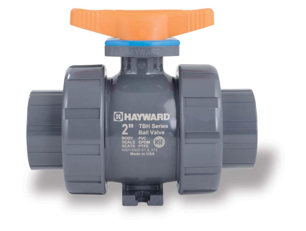 INDUSTRIAL SYSTEMS INDUSTRIAL SYSTEMS / SCHEDULE 80 VALVES SCHEDULE 80 UPVC VALVES TBH SERIES TRUE UNION BALL VALVE FEATURES 250 PSI /16 Bar Rating, Non-Shock at 70 F / 23 C Lock-Out Plate Standard
