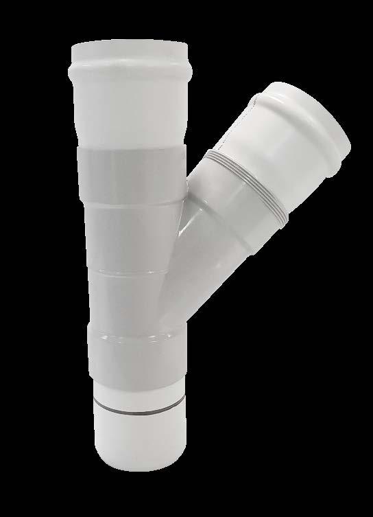 VIADUX WATER NETWORK SOLUTIONS DWV PVC FITTINGS RRJ (UN-GLASSED) JUNCTIONS / RILEY JUNCTIONS 45 JUNCTIONS RRJ M&F CODE SIZE
