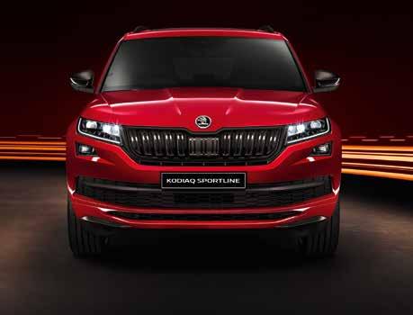 30 SPORTY EXTERIOR DESIGN The KODIAQ's exterior design gets a race-inspired makeover, giving it a sporty
