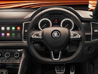 INTERIOR DESIGN 31 The interior of the KODIAQ SPORTLINE is designed to impress and thrill, all while providing absolute comfort and
