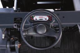Ergonomic instrument panel Smart, Powerful Technology Heavyweight performer A model of ergonomic design, the instrument panel enhances driving ease Strong and safe mast and provides quick recognition
