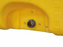 ventilation valves installed on the hinged cover handles and lugs for tensioning belts integral securing flange for direct mounting on the vehicle flatbed Dome with swash baffle and