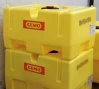 2-tier stackable, with stacking cams ideal dimensions for transportation Various sizes from 125 l to 450 l (600 l not illustrated) Box-shaped tank, PE, coloured yellow With outlet tap