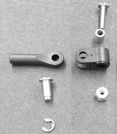 Wire (4) Servo arm bushing (8) pushrod couplers (8) pivot pins (4) servo arm mounts (4) 8-32 x 3 bolts (4) 8-32