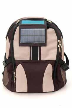 SOLAR CHARGERS Backpack Solar Charger TWB-SC-NBP01 Conveniently charges multiple devices on the go Solar panel integrated into backpack USB to DC jack with