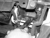The stock 10mm bolt and nut are used to fasten the horn