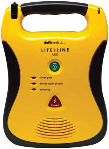 Lifeline AED Defibrillators PADS AT THE READY The electrode pads are tucked into a back pocket ready to apply.
