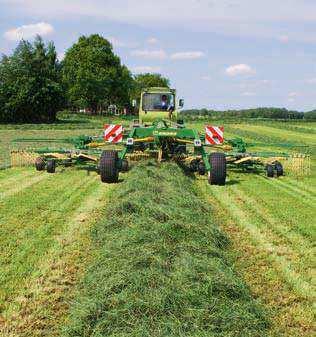 Swadro is KRONE s response to market demands for a center delivery rake with two rotors and wide working widths.