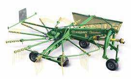 This one balances out: the Swadro single rotary rakes have a tandem axle as standard equipment with the wheels mounted as close to the