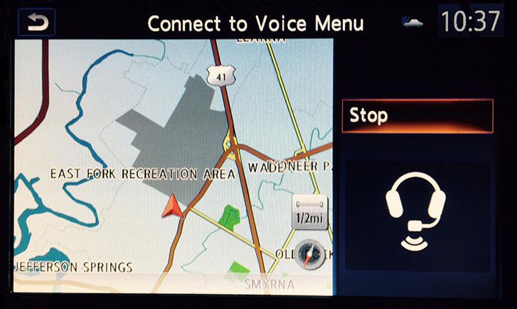 30. Press the Voice Menu button (headset icon) on the Map Screen to initiate a call. If the voice menu is heard, proceed to step 31.