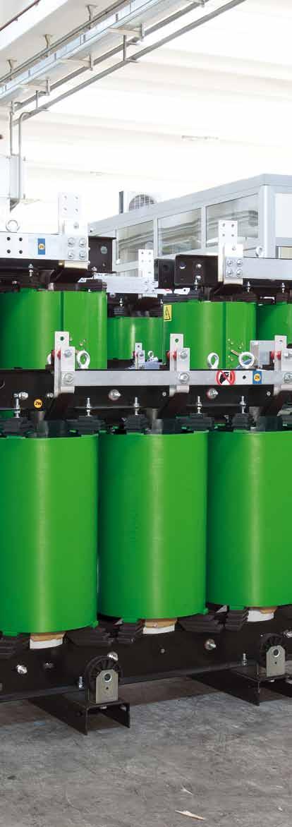 Green T.HE MV/LV Cast Resin Transformers Compliance with standard: IEC 60076-11 / EN 50541-1 Power (kva): 100 3150 Frequency (Hz): 50 Adjustment, MT side: ± 2 x 2.