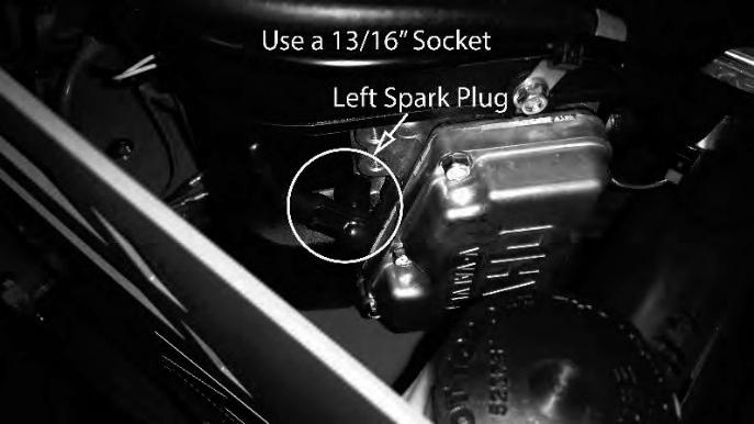 . Check the gap on the spark plug to verify that it is 0.03 by using a feeler gauge. 3.