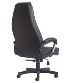 The swivel base and high back on this executive office chair offer maximum comfort and mobility for