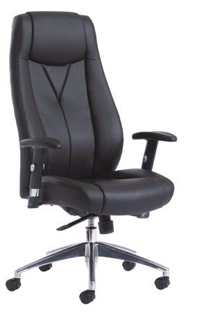 Florence - Chrome and leather managers chair Inspired by Italian design, Florence features black faux leather on all seating surfaces and a polished chrome base and arms which complement the leather