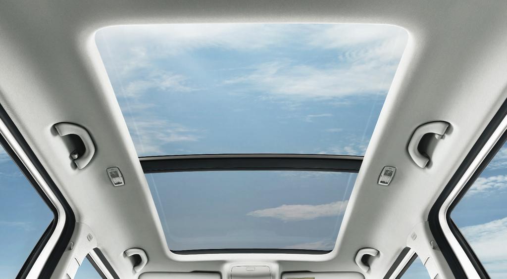 Overseas Model Shown The optional tinted, electric panoramic sunroof gives you