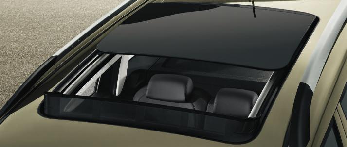 The front part of the sunroof can be tilted up and slid backwards, whilst the