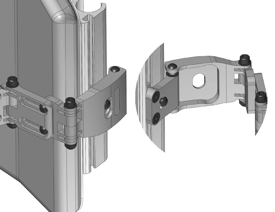 Setup Swing-Away Feature Fig. 4-28 1. Remove screws A. 2. Adjust hip support bracket to desired height. 3. Tighten screws. 4. Remove nuts B. 5. Adjust hip support pad to desired height. 6.