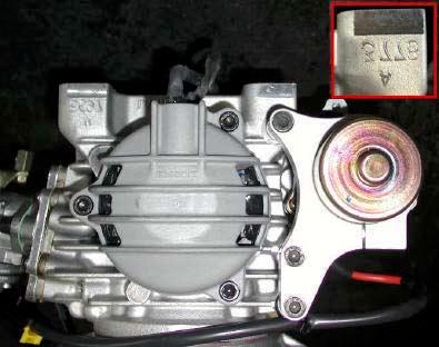 2- MOTOR IDENTIFICATION NUMBER The official motor identification number can be found stamped in the lower left part of the crankcase, next to the electric starter (see fig.