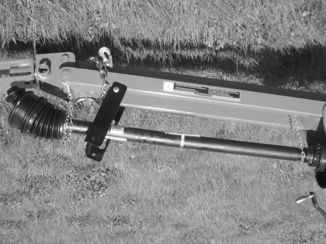 HITCHING With PTO shaft connected to the rake, slide shaft safety collar back and slide the tractor side of the PTO shaft onto the tractor drive shaft. Release the shaft safety collar.