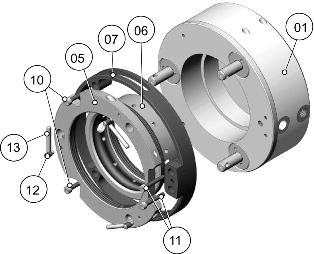 rotection ring (10) Hexagon socket cap screw DIN912-M4X16-12.9 (11) Hexagon socket cap screw DIN912-M4X25-12.