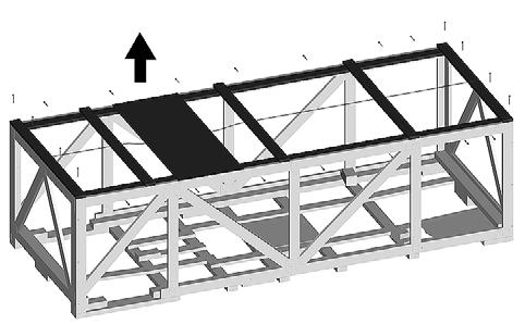 1- UNCRATING 1- UNCRATING Crate Cover 1. Carefully lay crate on its bottom. NOTICE Allowing crate to drop may cause serious damage to vehicle. 2. Remove all screws retaining crate top to sidewalls. 3.