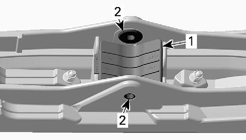 Gap towards the inside Front shock absorber retaining nuts Skis TIGHTENING TORQUE 48 N m (35 lbf ft) NOTE: On some models, it is possible to set ski stance narrow or wide.