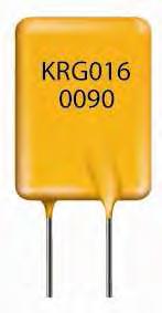 Polymer PTC Resettable Fuse: KRG Series 6V/16V Lead Type Features 1. RoHS & HF compliant 2. Radial leaded devices 3. Broadest range of resettable devices available in the industry 4.