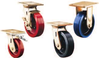 Medium to Heavy Duty Castors: 160kg - 600kg SL Series A Medium to Heavy duty range of Castors with double ball bearing swivel heads, fabricated brackets finished in yellow passivated zinc.