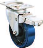 The polyurethane tyre, nylon centre configuration with a roller bearing is recommended for most applications and a wide selection of other wheel types makes this range ideal for general industrial
