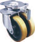 Heavy Duty Castors: 720kg - 1500kg 2SH & 2FH Series Twin A range of heavy gauge forged steel castors with twin wheels that offer a larger footprint and easier turning due to differential action of