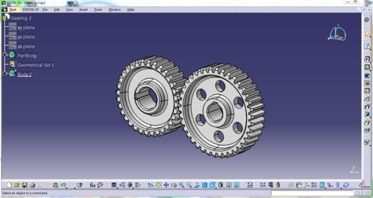 out for different materials like 17-4 PH steel, Brass and Aluminium 3. PROJECT DESCRIPTION 3.1 Design of spur gear The modeling is done using CATIA V5 software.