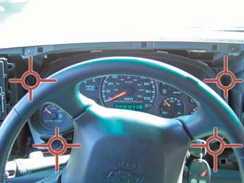 2) Tilt the wheel to full down position. 3) Place the key in the ignition and rotate clockwise one click to the accessories position.