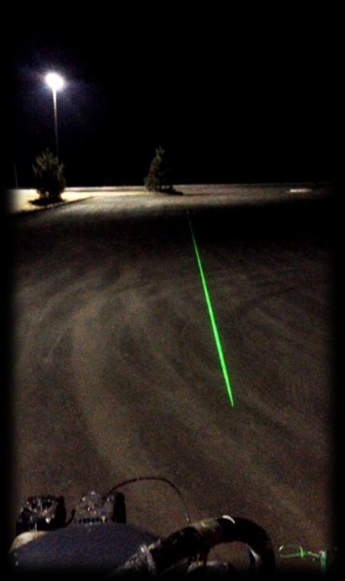 Visible on the ground Just connect the dots - The laser is your string line Optional: Use reflective alignment target for long distance lines and hit your